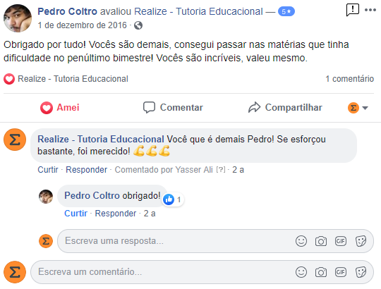 Avaliação facebook - Pedro Coltro