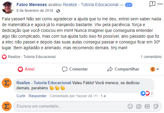 Avaliação facebook - Fabio Meneses