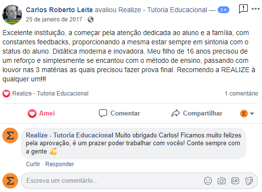 Avaliação facebook - Carlos Leite