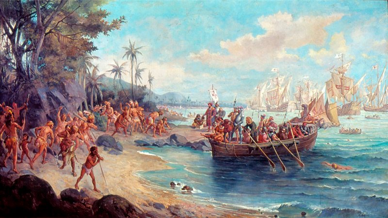 Desembarque de Pedro Álvares Cabral em Porto Seguro em 1500 - Oscar Pereira da Silva